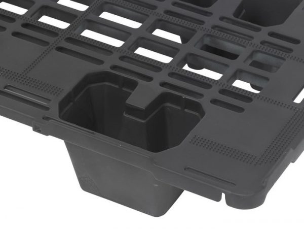 Suneriama perforuota plastikinė paletė 600x400, 1.75 kg