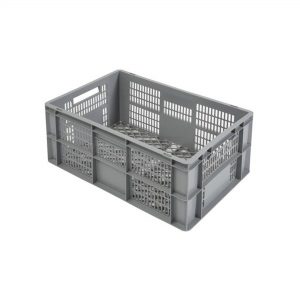 Perforuota Euro plastikinė dėžė 600x400x270, 52 l