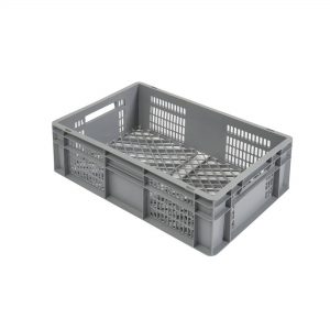 Perforuota Euro plastikinė dėžė 600x400x200, 40 l