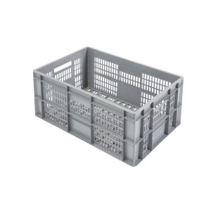 Perforuota Euro plastikinė dėžė 600x400x320, 60 l