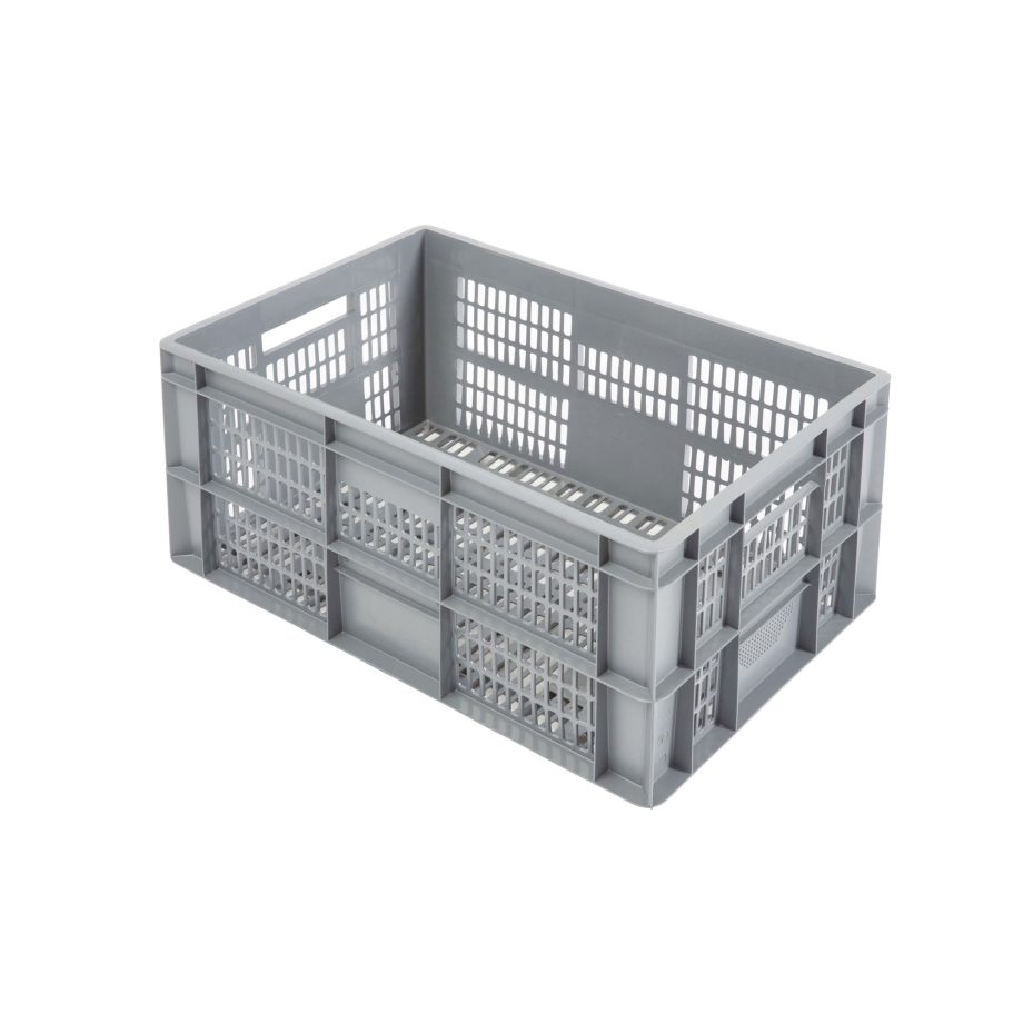 Perforated Euro plastic crate 600x400x320, 60 l