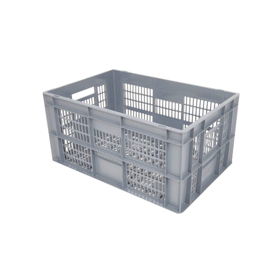 Perforated Euro plastic crate 600x400x290, 55 l