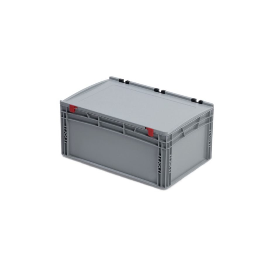 Euro plastic crate su dangčiu 600x400x285, 56 l