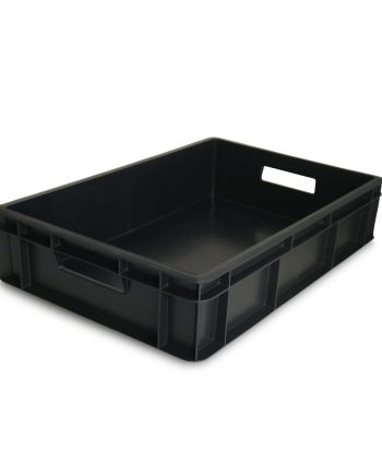 Euro plastic crate black 600x400x130, 28 l