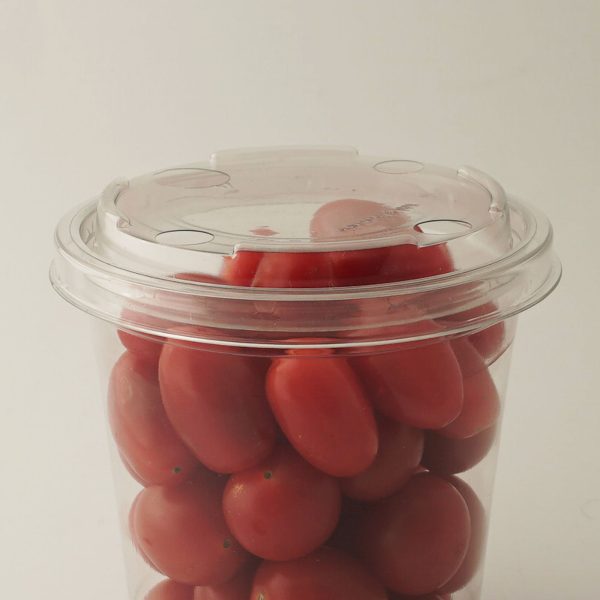 Plastikinis PET kibirėlis su dangteliu uogoms ir daržovėms 600, 870 ml