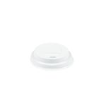 Baltas plastikinis dangtelis 65 mm popieriniams puodeliams