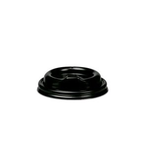 Juodastas plastikinis dangtelis 90 mm popieriniams puodeliams