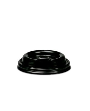 Juodastas plastikinis dangtelis 90 mm popieriniams puodeliams